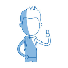 avatar boy student portrait image vector illustration