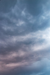 Obraz premium Beautiful clouds at sunset after rain as background .