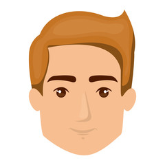 white background of man face with light brown hair vector illustration