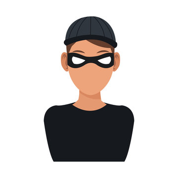man hacker guy portrait thief technology vector illustration