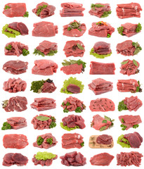 Collection of fresh beef