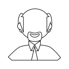 adult male bald head vector icon illustration