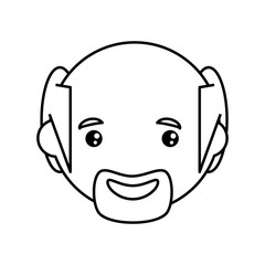 adult male bald head vector icon illustration