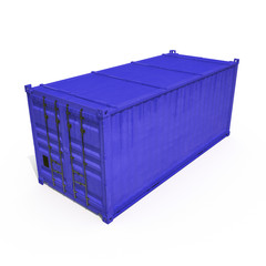 Shipping container isolated on white. 3D illustration