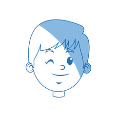 portrait face boy young smile cartoon vector illustration