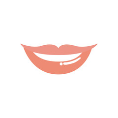 light colors of silhouette of red lips smiling vector illustration