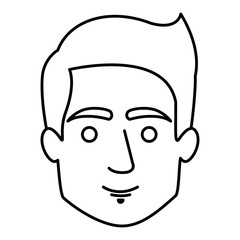 Obraz na płótnie Canvas monochrome contour of man face with short hair vector illustration