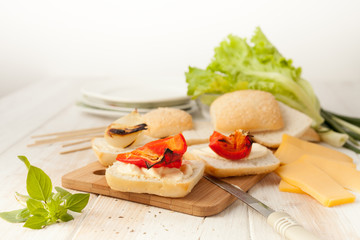 sandwiches with roasted vegetables at the picnic