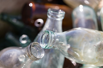 The throat of a glass bottle