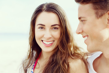Romantic young couple on the beach