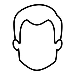 monochrome contour of faceless guy with short hair vector illustration