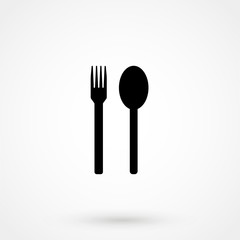fork and spoon icon.spoon and fork.vector illustration.