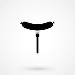 black silhouette fork with sausage