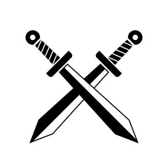 Crossed swords military vector icon