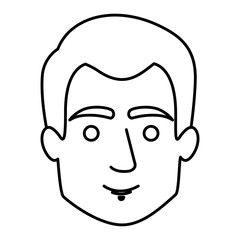Obraz na płótnie Canvas monochrome contour of guy face with short hair vector illustration