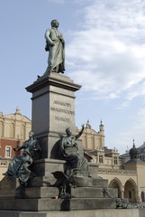 Krakow, Pomnik Adama Mickiewicza. - obrazy, fototapety, plakaty