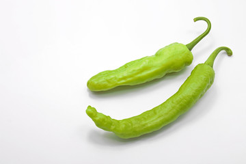 Green Sweet Pepper on White Background