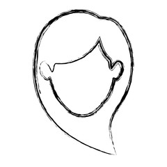 monochrome blurred silhouette of faceless woman with long hair vector illustration