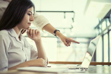 Business people analyzing investment in meeting room, Accounting concept