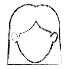 monochrome blurred silhouette of faceless woman with straight short hair vector illustration