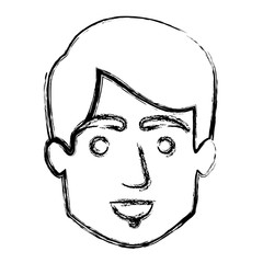 monochrome blurred silhouette of smiling man face with short hair vector illustration