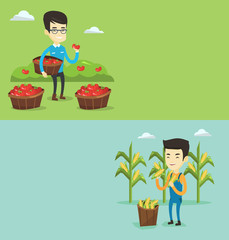 Two agricultural banners with space for text.