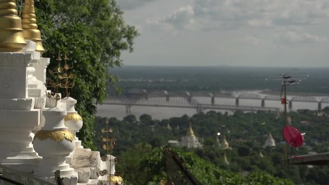 Sagaing, view from Sagaing Hill, Irrawaddy and Ava bridge