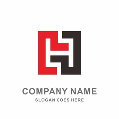 Monogram Letter H Geometric Square Cube Architecture Interior Construction Business Company Stock Vector Logo Design Template