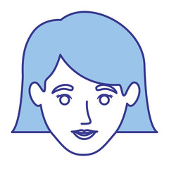 Obraz na płótnie Canvas blue silhouette of woman with the hair down to the neckline vector illustration