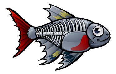 XRay Tetra Fish Cartoon Character