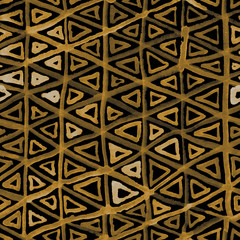 seamless watercolor triangle ornament. Hand drawn pattern