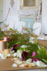 close up of The elegant dinner table