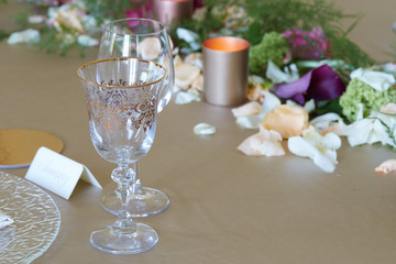 close up of The elegant dinner table