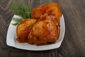 Roasted chicken thigh