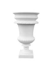 Concrete pot isolated on white background.