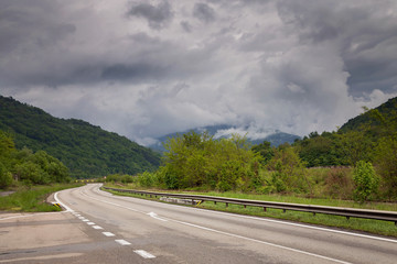 Empty mountain road in Transylvania