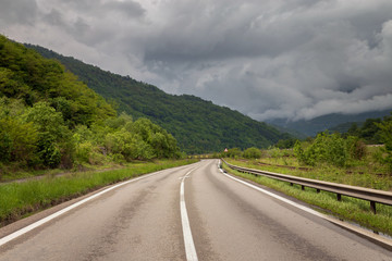 Empty mountain road in Transylvania