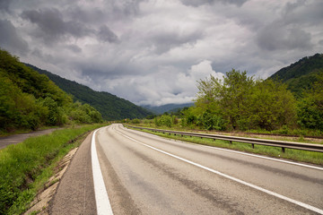 Empty mountain road in Transylvania