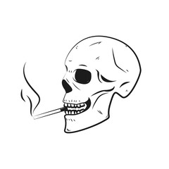 Smoking Skull Vector