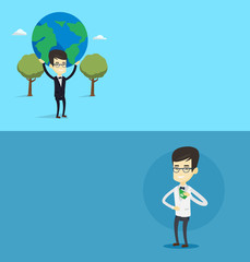 Two business banners with space for text.