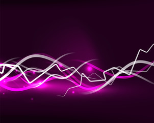 Glowing wavy lines template