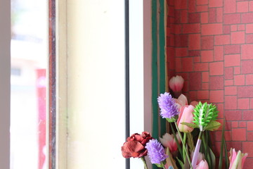 Beautiful flowers in the room.