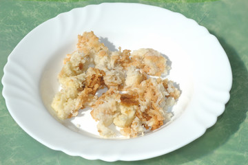 Wet bread in a dish, used in Italy to prepare meatballs, canederli, panzanella