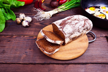 A loaf of bread from rye flour