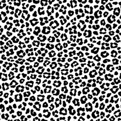 Black and white leopard seamless pattern with irregular spots
