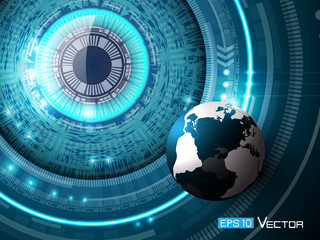 Futuristic eye with sphere