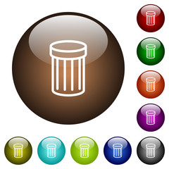 Recycle bin color glass buttons