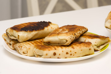 Fresh pancakes close-up