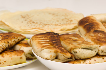 Fresh pancakes close-up