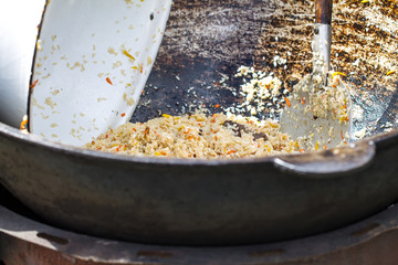 Preparation of pilaf in the street
